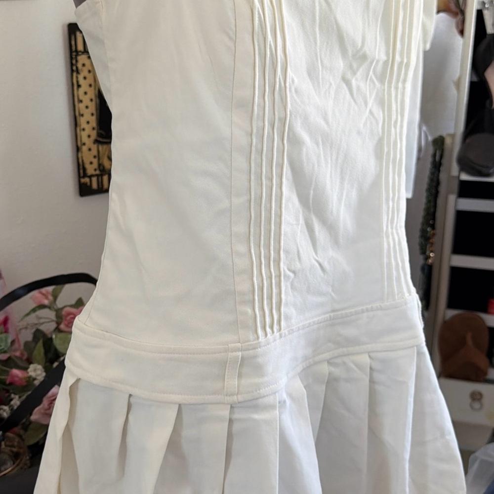 White Womans Pleated Sundress wild fable - Picture 13 of 15